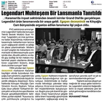 Egepen Deceunick LegendArt Karaman Lansman--Karaman Gündem